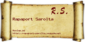 Rapaport Sarolta névjegykártya